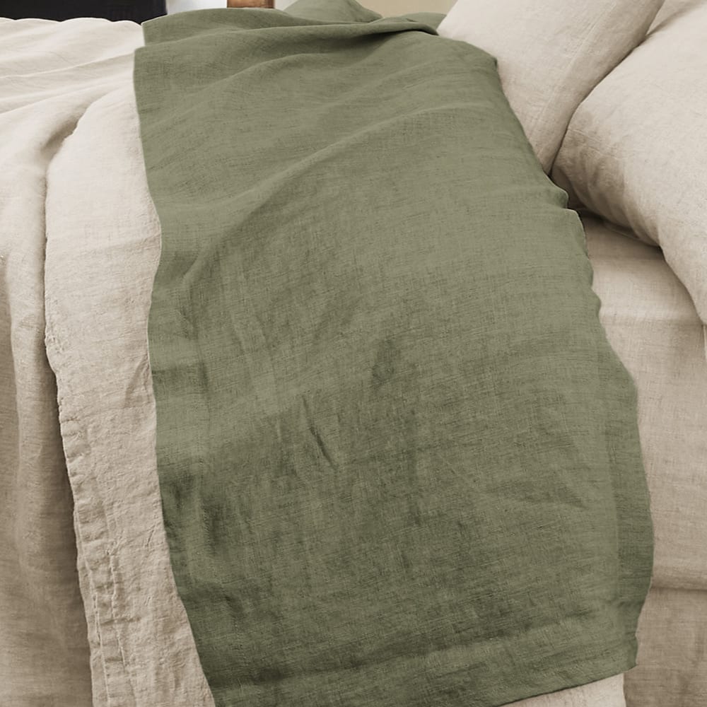 Drap plat lin français unie 270x300 cm