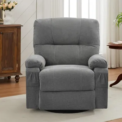 Recliner Single Sofa Seat for Adults with Rocking Function and Side Pocket, Perfect for Reading, TV,