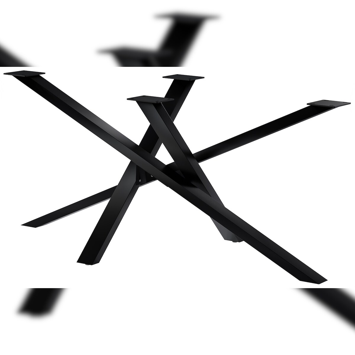 DELUKE® Tischgestell Metall BELD Stahlgestell beschichtet, 72x160x80cm HxBxT| Tischbeine Outdoor Tischfüße Tischuntergestell Schwarz Image