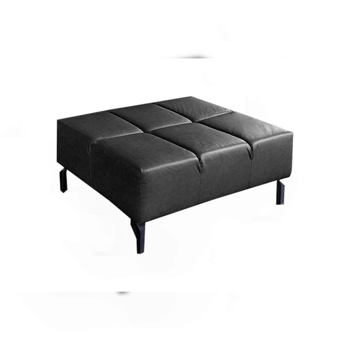 KAWOLA Polsterhocker NELSON Hockerbank Leder schwarz Image