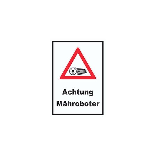HB-Druck Achtung Mähroboter Schild A4 (210x297mm)