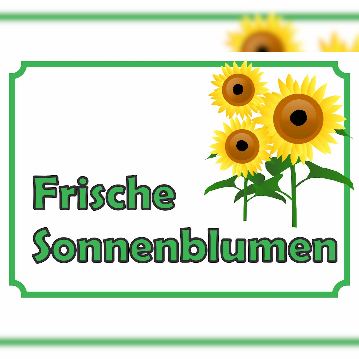 HB-Druck Sonnenblumen Verkaufsschild Hofladen Verkaufsförderung A6 Rückseite selbstklebend Image