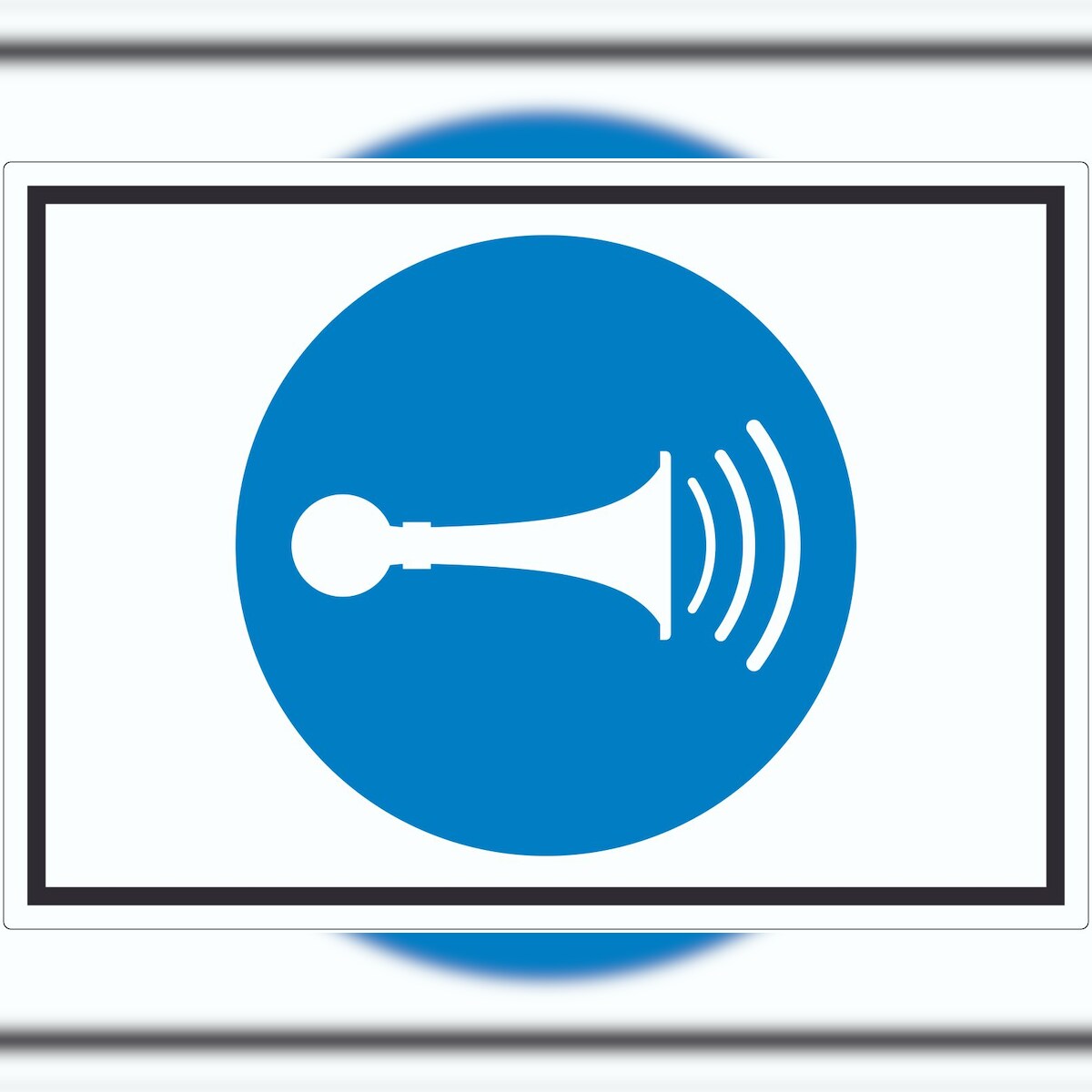HB-Druck Akustisches Signal geben Symbol Aufkleber A9 (37x52mm) Image