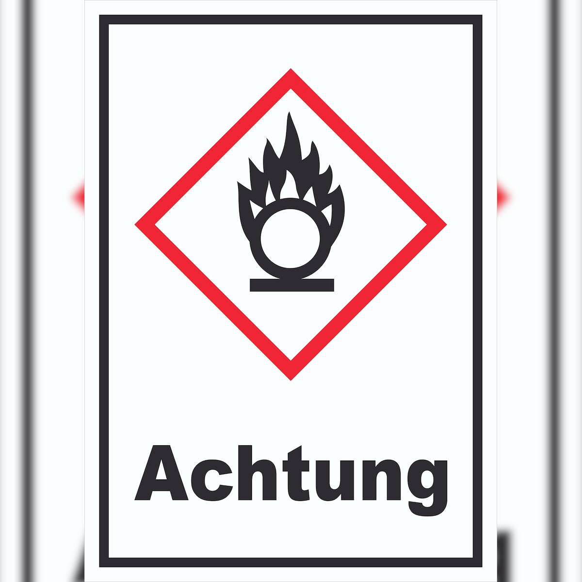 HB-Druck Schild Entzündend wirkend Achtung Brandfördernd Flamme hochkant A0 Rückseite selbstklebend Image