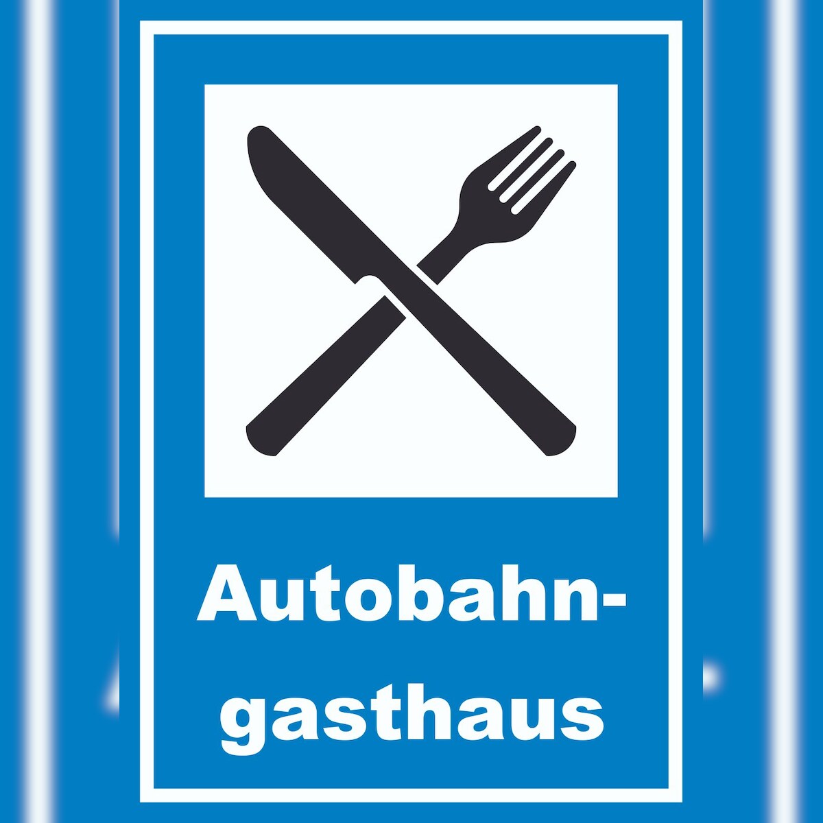 HB-Druck Autobahngasthaus Schild A2 Rückseite selbstklebend Image