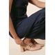 Oasis Womens Catalina Patent Double Mary Jane High Block Heeled Shoes - Beige - Size UK 6 | Oasis Sale | Discount Designer Brands