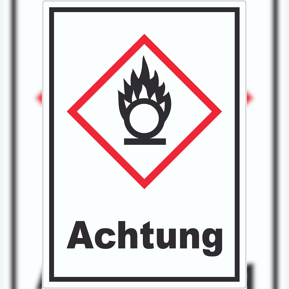 HB-Druck Aufkleber Entzündend wirkend Achtung Brandfördernd Flamme A4 (210x297mm) Image