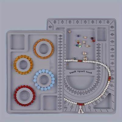 TEMU 2pcs Bead Board Set For Necklace And Bracelet Making - Pe Material Felt, Minimalist Style With , Scales & Comfortable Grip Image