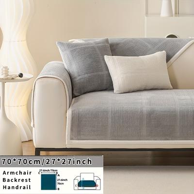 TEMU 1pc Bohemian Style Sofa Cover Plush Sofa Protector Non-slip Pet- Decor Suitable For All Sizes Sofas Image