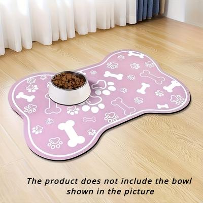 TEMU 1pc Mud Absorbent Dog Feeding Mat - Anti Slip, Scratch Resistant, 3pcs Color Options, Quick Drying Pet Meal Mat, Suitable For Dogs - Easy To Clean, Protects Floors - Very Suitable For Daily Use Image