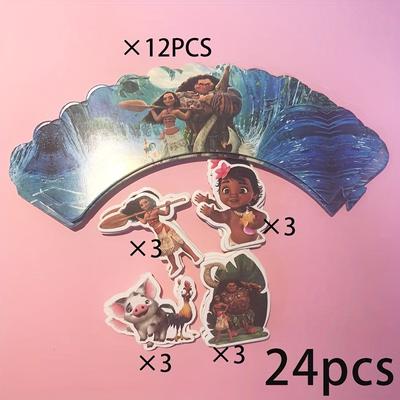 TEMU 24pcs Ocean Party Dining Table Center Decoration And Baking 12pcs Surrounding + 12pcs Card Insert Without Toothpicks And Couples Birthday Party Holiday Party Image