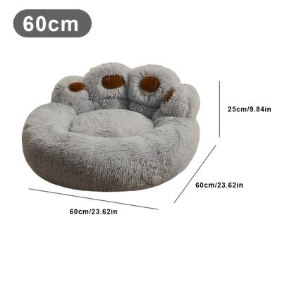 TEMU 1pc Cozy Paw-shaped Dog Bed, Polypropylene Pet Sofa Cushion For Extra Small To Large Breeds, Non-assembled Comfortable Cat And Dog Lounger Image