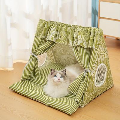 TEMU Cat Nests, Cat Beds, Tent, Universal, Small And Medium Sized, Detachable, Washable, Semi Enclosed, Cat And Dog Nests, Pet Supplies Image