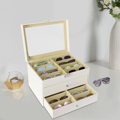 TEMU 24-slot Glasses Storage Display Case Organizer Box For Fashion Glasses Eyeglass Gift, Suitable For Storing Glasses, Fashion Glasses, Bracelets, Watches, And Other Accessories. Image