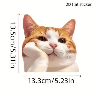 TEMU 2d Flat Cat Cartoon Anime Decal; Bumpers, Trucks, Laptops - Unique Gift Image