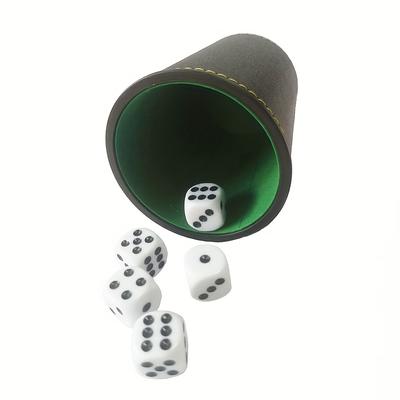 TEMU Synthetic Leather Dice Shaker Set - Silent, Hexagonal, Casting - Ideal For Christmas And Spring Festival Games, Dice Decor Image