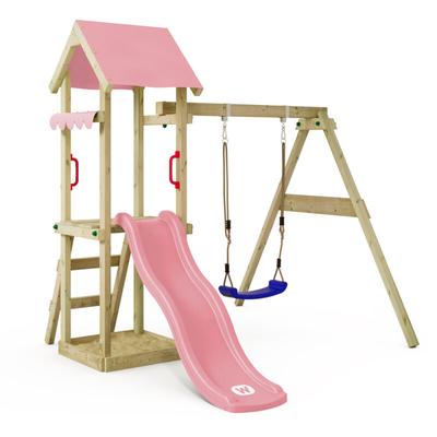 Spielturm Klettergerüst TinyWave mit Schaukel & Rutsche, Kletterturm mit Sandkasten, Leiter & Image