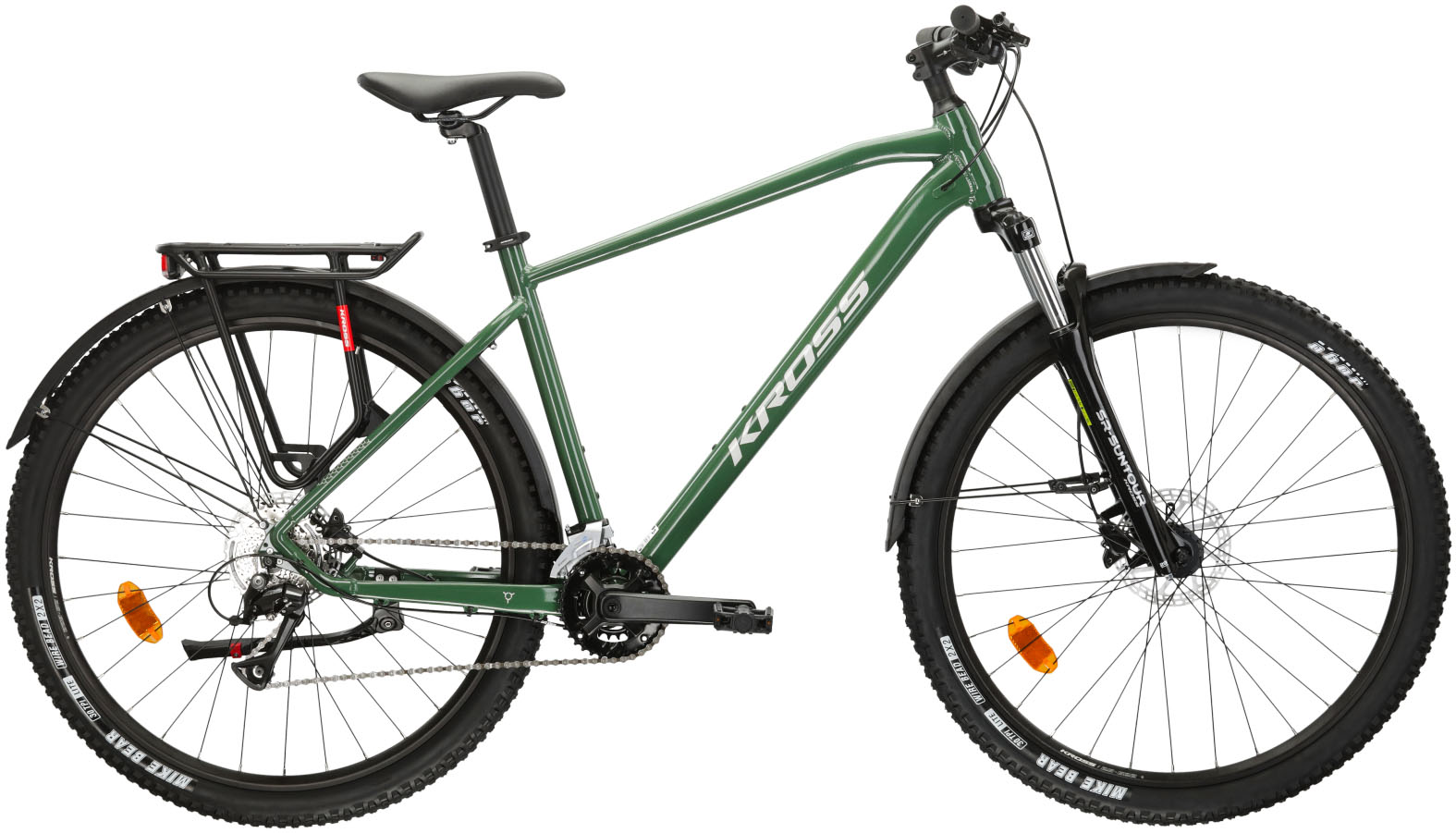 Mountainbike KROSS "KROSS MTB Hardtail Hexagon 4.0 27,5" grün" Gr. 43, grün (grün, schwarz), Fahrräder, 43cm, 29 Zoll (73,66cm) hinten: 29 Zoll (73,66cm) Image