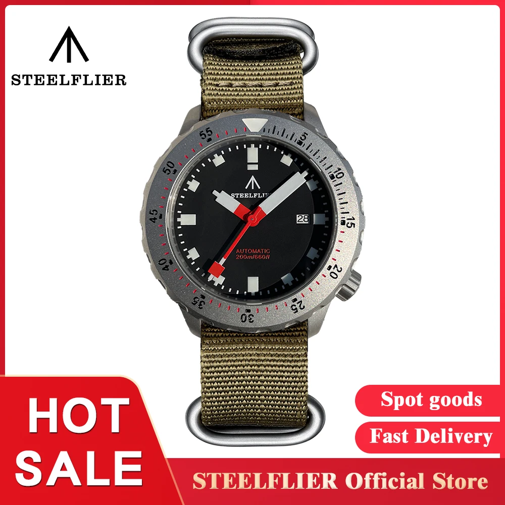 STEELFLIER Offizielle SF752 Luxus große mechanische Taucharmbanduhr Saphirglas NH35 Movt BGW9 leuchtende 20Bar wasserdichte Uhr Image