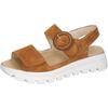 Plateausandale WALDLÄUFER "H-NELE", Damen, Gr. 6,5, braun (cognac), Veloursleder, unifarben, modisch, Schuhe, Sommerschuh, Sandalette, Klettschuh in Komfortweite H (= sehr weit)