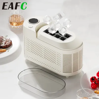 EAFC Mini Car Ice Maker DC12V AC220V Portable Home Dormitory Office Camping Ice Car Dual Use Ice Making Box Ice Machine Home
