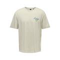 T-Shirt ONLY & SONS "ONSKEANE RLX SS PRINT TEE NOOS", Herren, Gr. L, silber lining print:lolas, Jersey, Obermaterial: 100% Baumwolle, bedruckt, modisch, relaxed fit normal, Rundhals, Kurzarm, Shirts