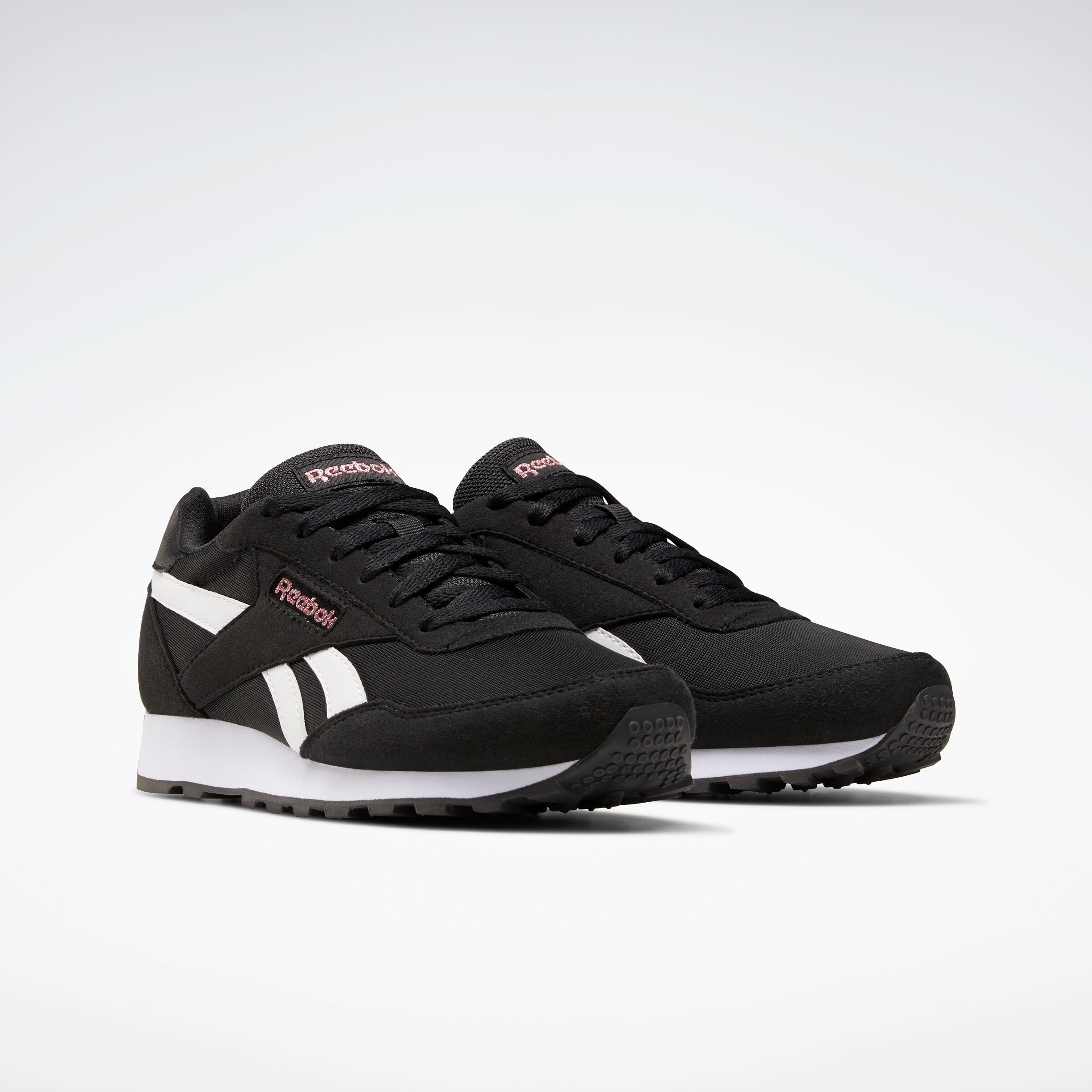 Sneaker REEBOK CLASSIC "REEBOK REWIND RUN", Damen, Gr. 38,5, cschwarz, weiß, blusmt, Synthetik, Textil, Schuhe Sneaker