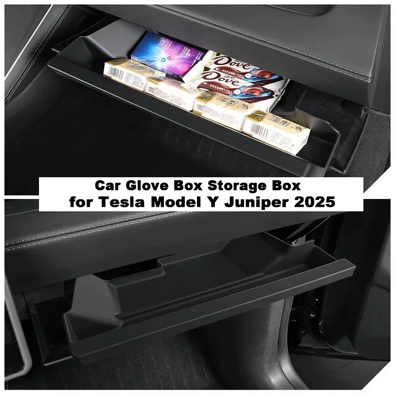 Auto-Handschuhfach-Aufbewahrungsbox für Tesla Model Y/YL Juniper 2025 LHD Beifahrerseite Aufbewahrungsfach Organizer Innenraum-Zubehör Image