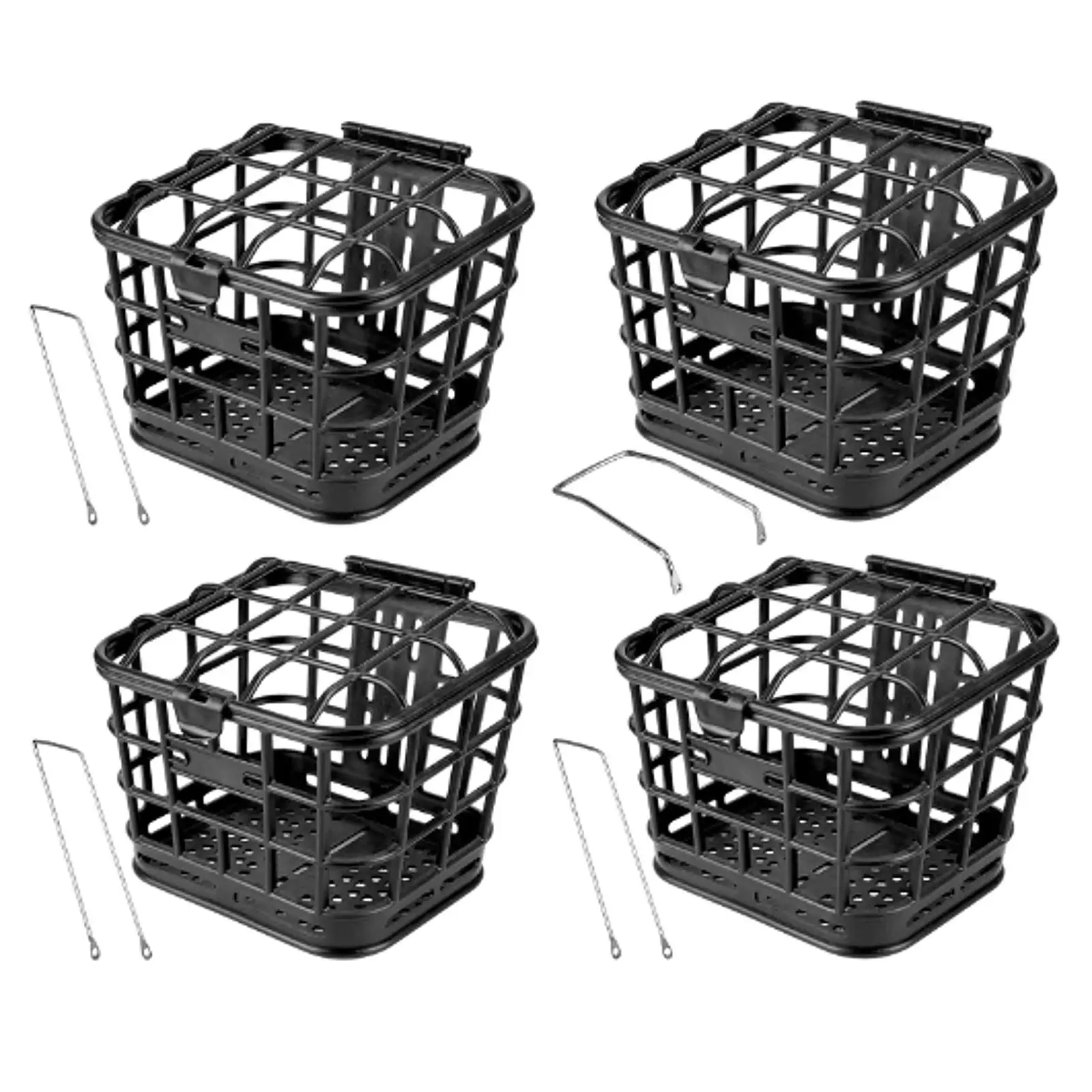 Abnehmbarer Fahrrad-Frontkorb, praktisch, einfach zu installieren, mit Deckel, Gepäckaufbewahrung, groß, zum Tragen von Fahrradkorb-Aufbewahrungszubehör Image