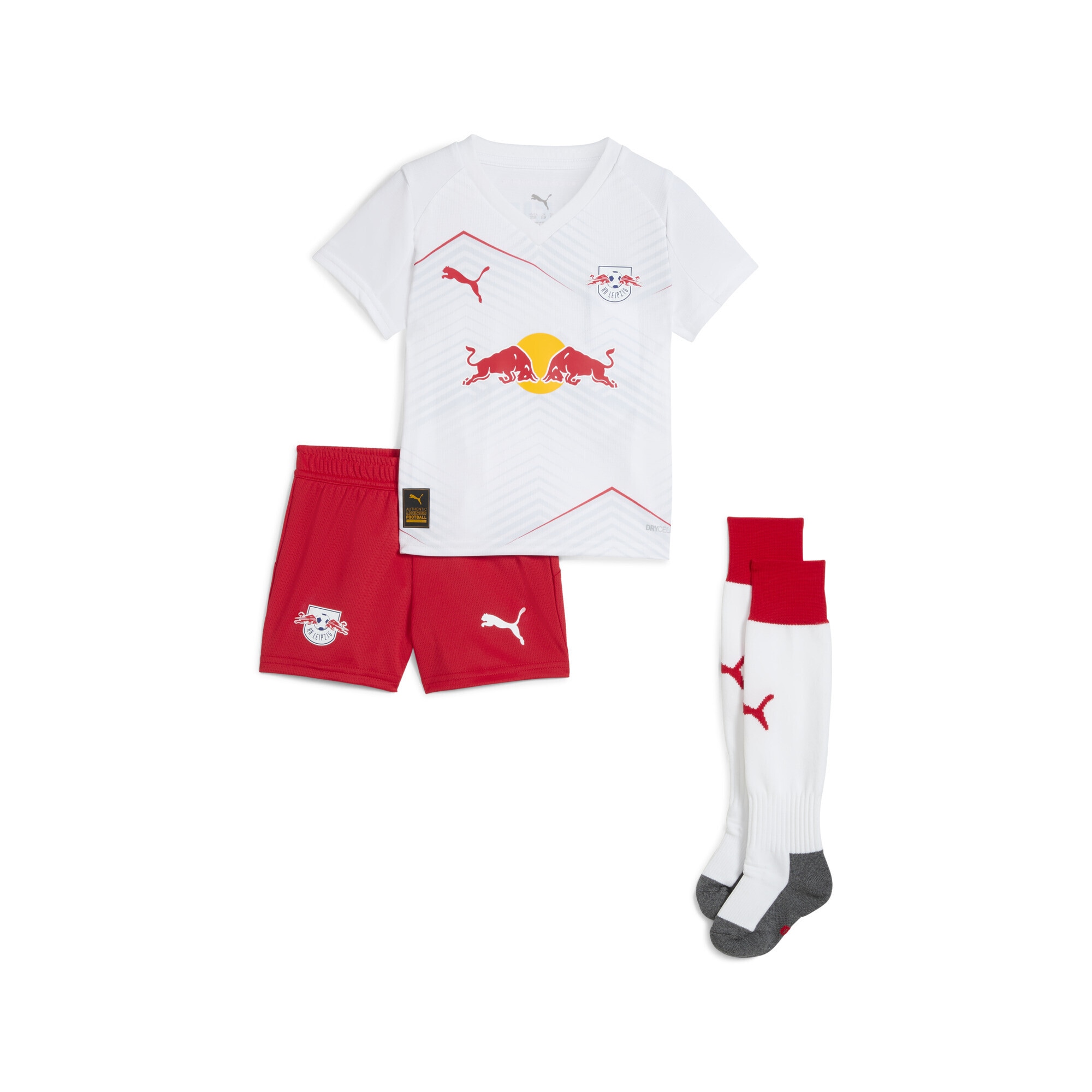 Trainingsanzug PUMA "RB Leipzig 25/26 Heimtrikot-Minikit Kinder", Herren, Gr. 98, rot (weiß for all time rot), Obermaterial: 100% Polyester; Rippe: 100% Polyester, Sportanzüge Image