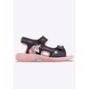 Sandale LOTTO "ANOGA K", Gr. 27, blau (navy, pink), Synthetik, sportlich, Schuhe, mit cooler Blinkfunktion