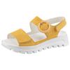 Plateausandale WALDLÄUFER "H-NELE", Damen, Gr. 5 (38), gelb (sonnengelb), Veloursleder, unifarben, modisch, Schuhe, Sommerschuh, Sandalette, Klettschuh in Komfortweite H (= sehr weit)