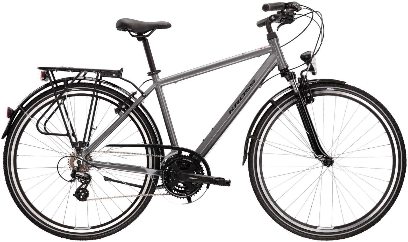 Trekkingrad KROSS "KROSS Trekkingrad Trans 1.0 28" grau" Gr. 48, grau (grau, schwarz), Fahrräder, 48cm, 28 Zoll (71,12cm) hinten: 28 Zoll (71,12cm) Image