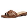 Pantolette MARCO TOZZI, Damen, Gr. 38, braun (cognac), Lederimitat, unifarben, elegant, Schuhe, Blockabsatz, Sommerschuh mit Logodrucken