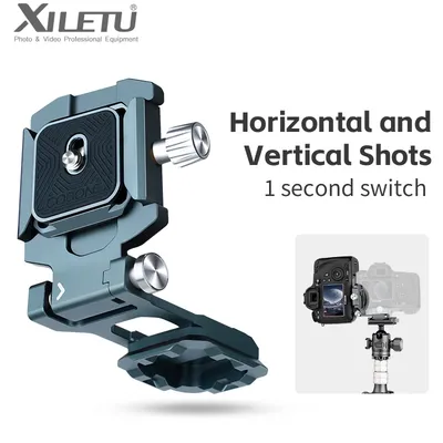 XILETU COBONE Foldable L-Bracket Arca-Swiss QR Plate with Dovetail Base for Vertical/Horizontal Shooting, Tripod/DSLR Cameras