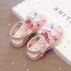Kids'Sandals Led Light Elsa Princess Frozen PU-Leder Pailletten Perlen Sommerschuhe rutschfest atmungsaktiv rosa blau Größe 22-32