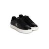 Plateausneaker CALVIN KLEIN JEANS "CLASSIC CUPSOLE MONO LTH WN", Damen, Gr. 41, schwarz-weiß (schwarz, weiß), Leder, unifarben mit Farbeinsatz, sportlich, Schuhe, Schnürschuh, Halbschuh, Freizeitschuh mit seitlichem Logo