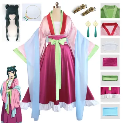 ANIMECC AUF LAGER Maomao Garden Party Cosplay Anime The Apothecary Diaries Rosa Kleid Halloween Party Outfits für Frauen Image