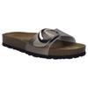 Hausschuh JOSEF SEIBEL "Hermine 14", Damen, Gr. 40, braun (bronzefarben), Leder, metallic, casual, Schuhe, Pantolette, Slides, Sandale mit softem Tieffußbett