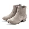 Stiefelette LASCANA "Stiefel, Boots, Westernstiefelette, Cowboy Boots", Damen, Gr. 41, grau, Obermaterial: 100% Textilmaterial. Futter: 100% Lederimitat. Decksohle: 100% Lederimitat. Laufsohle: 100% Synthetik, Veloursleder, feminin, Schuhe, mit...