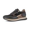 Keilsneaker GABOR "TURIN", Damen, Gr. 41, schwarz (schwarz, cognac), Ziegenveloursleder, Glattleder, sportlich, Schuhe, Freizeitschuh, Halbschuh, Schnürer in Komforweite H (=sehr weit)