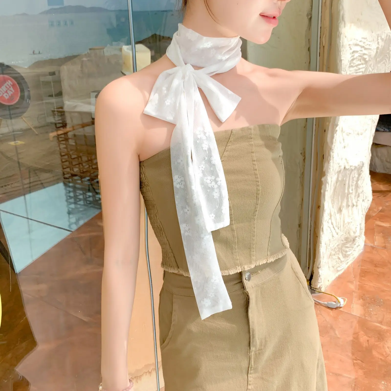 2025 Retro-Spitzenriemen, hochwertiger Gürtel, Haarband, langes Band, weibliches Ornament, Schal, kleiner Seidenschal, Halskette, Weben, Mode