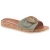 Pantolette TAMARIS, Damen, Gr. 40, grün (mintgrün), Ziegenveloursleder, modisch, Schuhe, Keilabsatz, Sommerschuh, Schlupfschuh mit hübscher Zierschnalle
