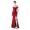 Jerseykleid MODA MINX "Zara", Damen, Gr. XL, EURO-Größen, rot, 100% Polyester, unifarben, Kleider, im schulterfreien Design