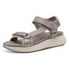 Riemchensandale TAMARIS, Damen, Gr. 39, grau, Textil, casual, Schuhe, Plateau, Sandalette, Trekkingsandale, verstellbare Klettverschlüsse