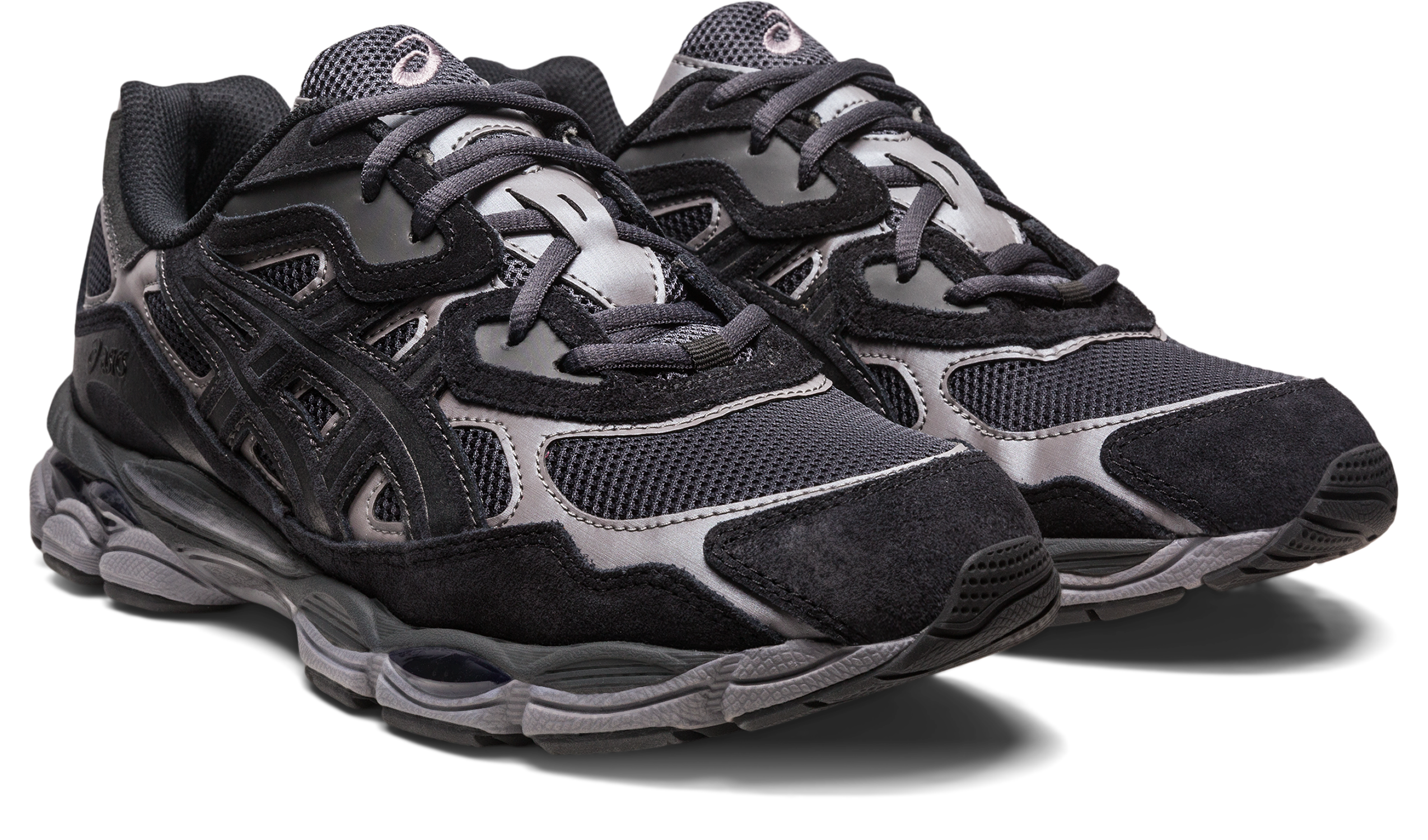 Sneaker ASICS SPORTSTYLE "GEL-NYC", Damen, Gr. 46, schwarz (schwarz, grau), Leder, Synthetik, Schuhe Sneaker