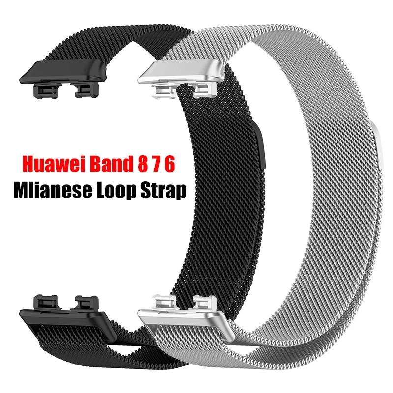 Mlianese Loop Strap Für Huawei Band 8 7 Smartwatch Magnetische correa Handgelenk band Metall Edelstahl Armband Huawei Band 6 strap Image