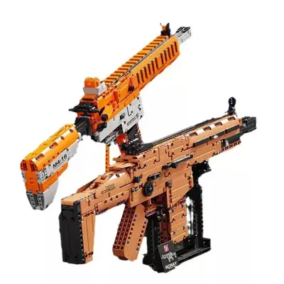 2025 neue Angriffsgewehr Maschinenpistole Bausteinmodell kann Kugeln abfeuern Kinderspielzeug Image