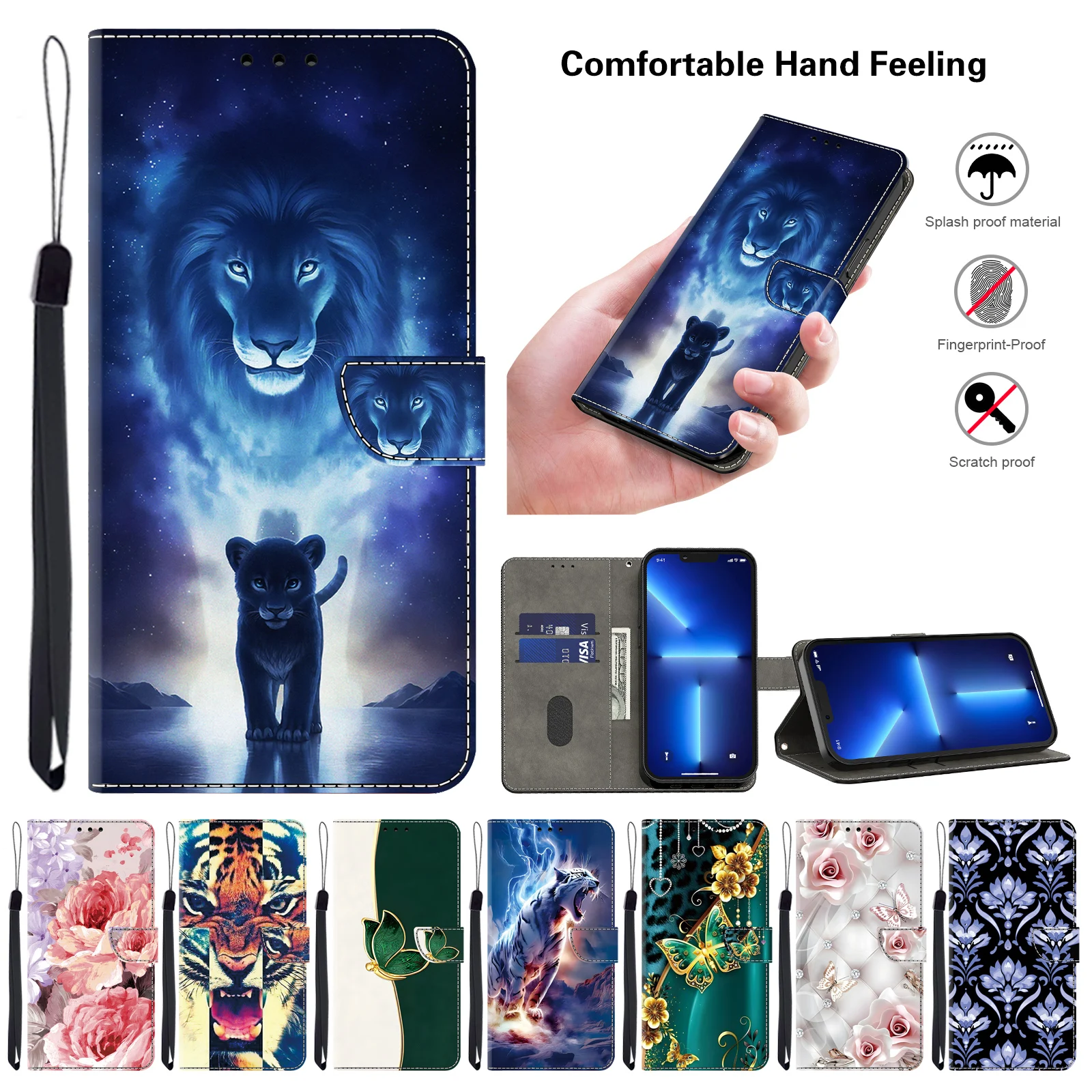 3D Magnetic Wallet Flip Leather Case For Huawei P20 P30 Y9 Y7A Y7 Y6 Y6S Y5 Prime Pro Lite P Smart Z 2021/20/19/18/17 Mate 10Pro Image