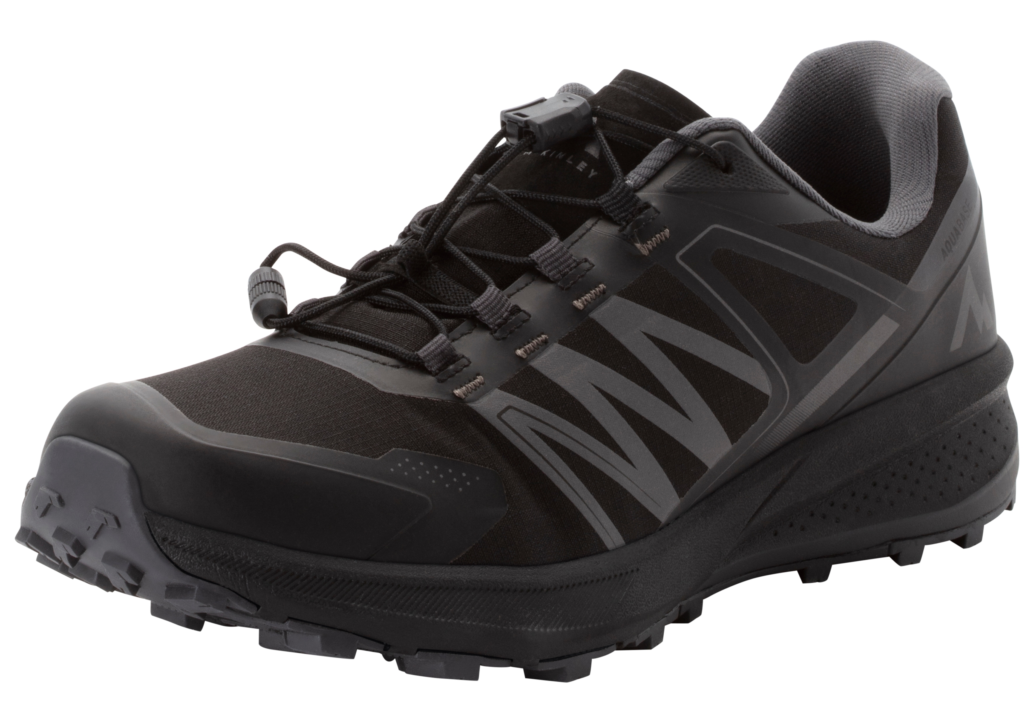 Wanderschuh MCKINLEY "Kansas IV AQB M", Herren, Gr. 43, schwarz (schwarz night, anthraci), Synthetik, Schuhe Wanderschuh, wasserabweisend
